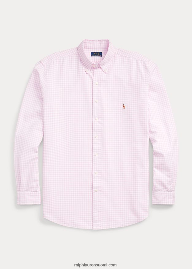 Ralph Lauren miehet gingham oxford paita 0Z24ZR1422 pinkki/valkoinen