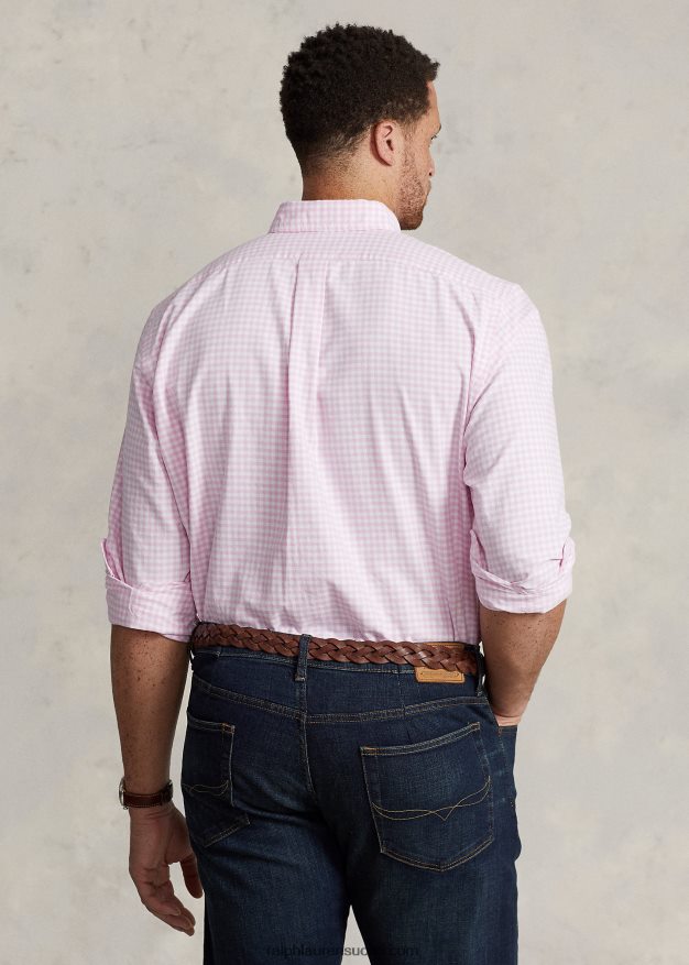 Ralph Lauren miehet gingham oxford paita 0Z24ZR1422 pinkki/valkoinen