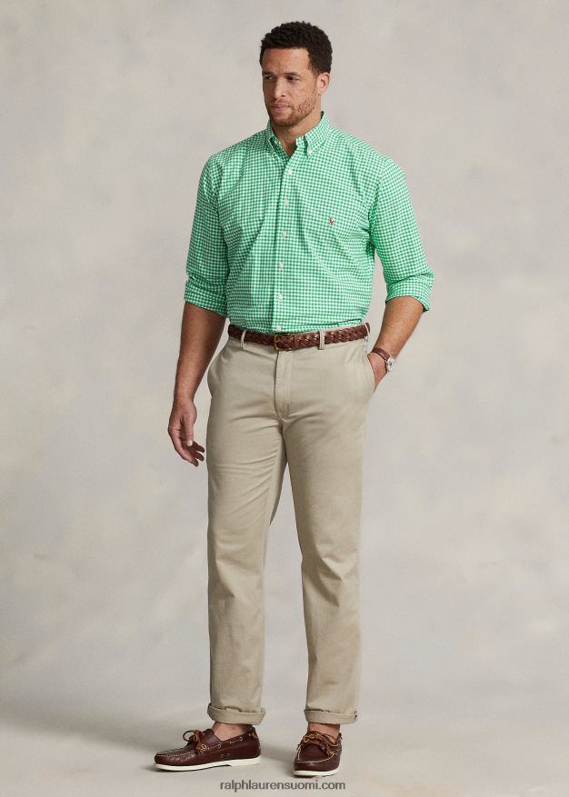 Ralph Lauren miehet gingham oxford paita 0Z24ZR1424 kesä smaragdi/valkoinen