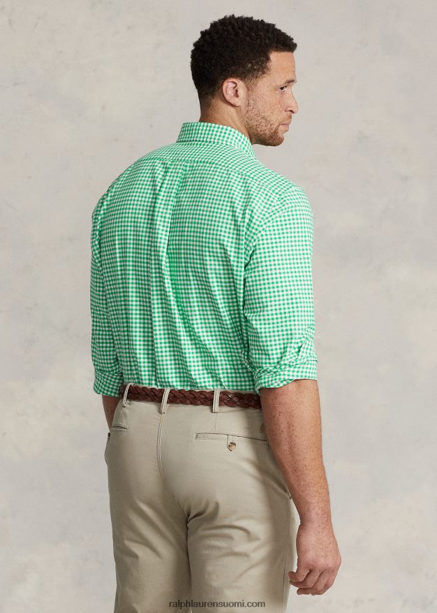 Ralph Lauren miehet gingham oxford paita 0Z24ZR1424 kesä smaragdi/valkoinen