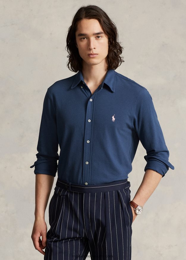 Ralph Lauren miehet höyhenpainoinen verkkopaita 0Z24ZR415 vanha kuninkaallinen