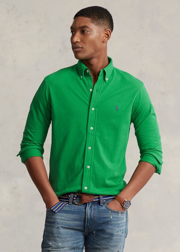 Ralph Lauren miehet höyhenpainoinen verkkopaita 0Z24ZR417 optinen vihreä