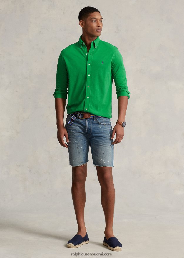 Ralph Lauren miehet höyhenpainoinen verkkopaita 0Z24ZR417 optinen vihreä