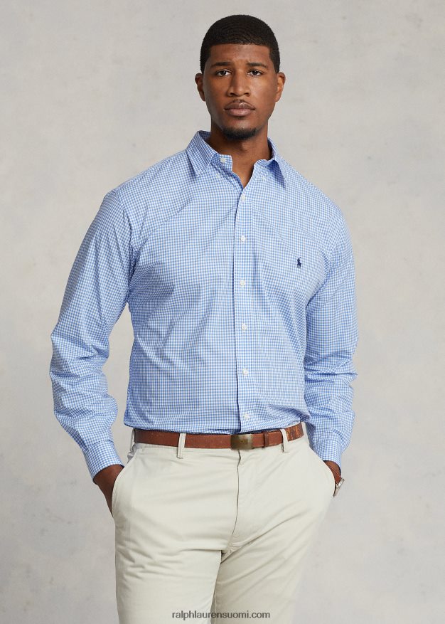 Ralph Lauren miehet joustava popliinipaita 0Z24ZR1506 sininen/valkoinen ruutu