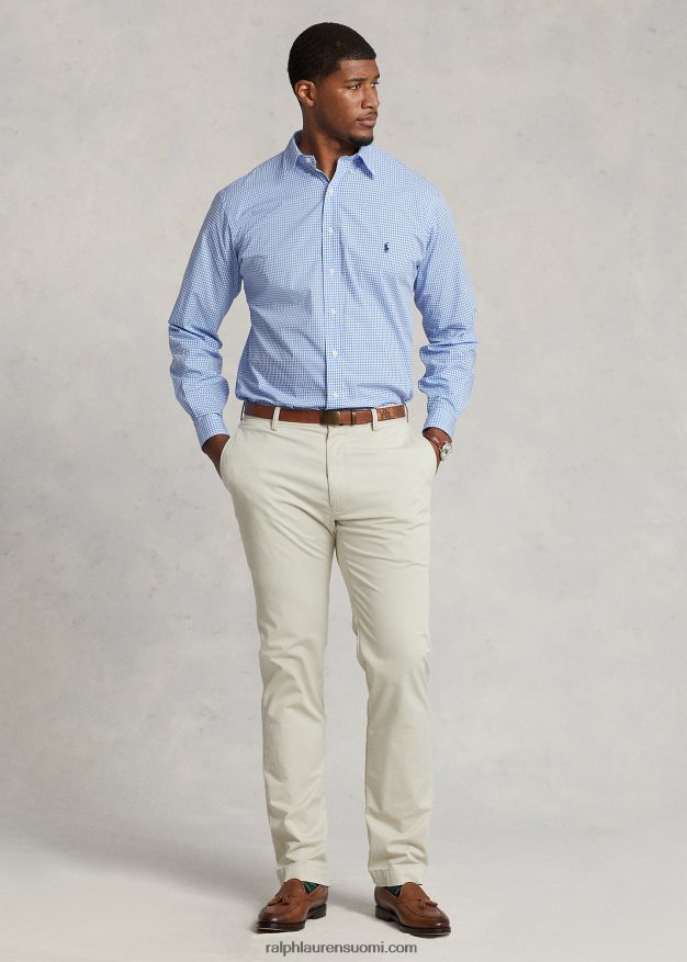 Ralph Lauren miehet joustava popliinipaita 0Z24ZR1506 sininen/valkoinen ruutu