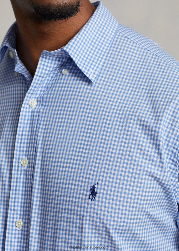 Ralph Lauren miehet joustava popliinipaita 0Z24ZR1506 sininen/valkoinen ruutu