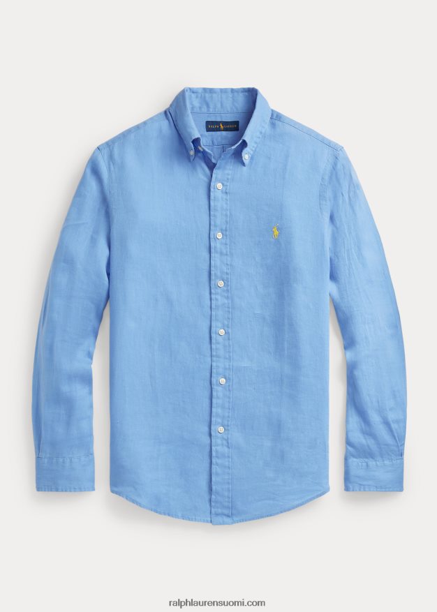 Ralph Lauren miehet kevyt pellava paita 0Z24ZR1553 satamasaaren sininen