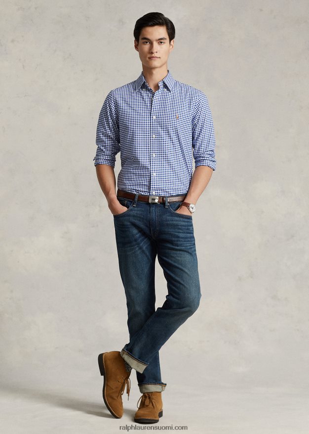 Ralph Lauren miehet klassinen gingham oxford -paita 0Z24ZR1111 kuninkaallinen/valkoinen