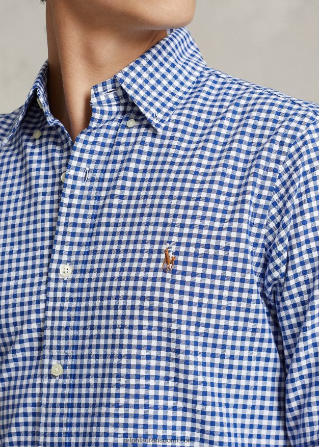 Ralph Lauren miehet klassinen gingham oxford -paita 0Z24ZR1111 kuninkaallinen/valkoinen