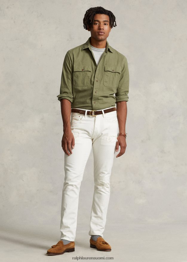 Ralph Lauren miehet klassinen istuva twill-työpaita 0Z24ZR777 roikkuu oliivi