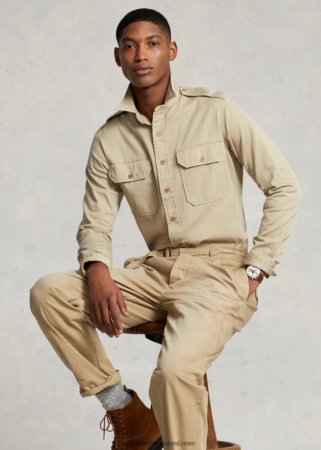 Ralph Lauren miehet klassinen istuva twill-työpaita 0Z24ZR8435 khaki