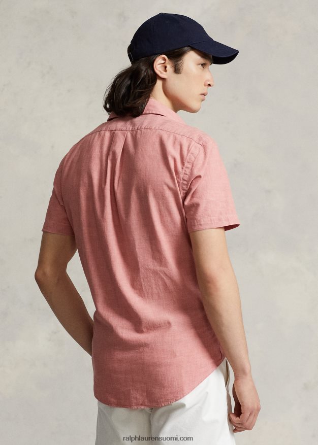 Ralph Lauren miehet klassinen istuvuus chambray paita 0Z24ZR834 merihenkinen punainen/valkoinen
