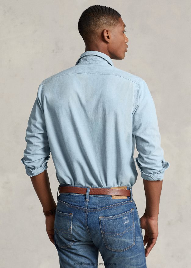 Ralph Lauren miehet klassinen istuvuus chambray paita 0Z24ZR92 Se on indigoa