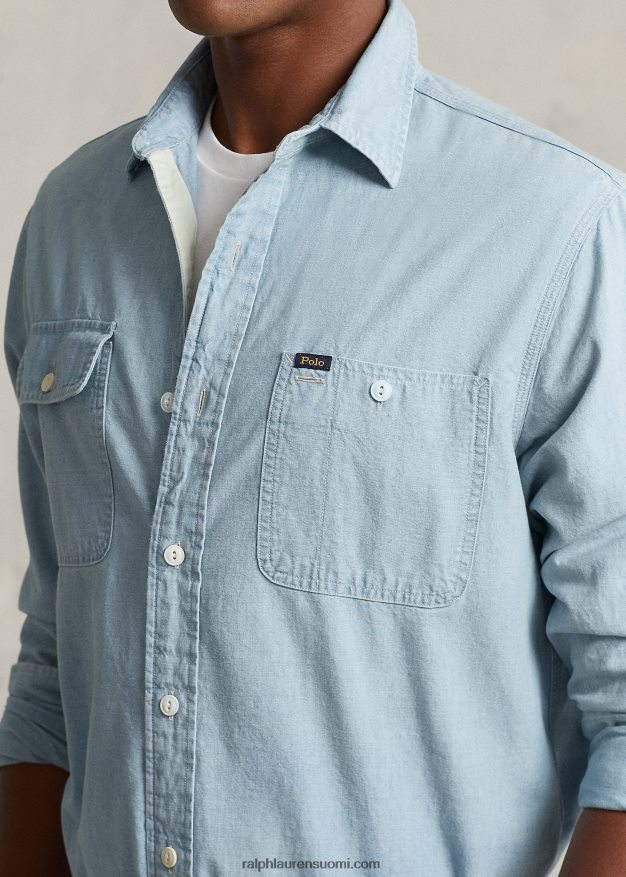 Ralph Lauren miehet klassinen istuvuus chambray paita 0Z24ZR92 Se on indigoa