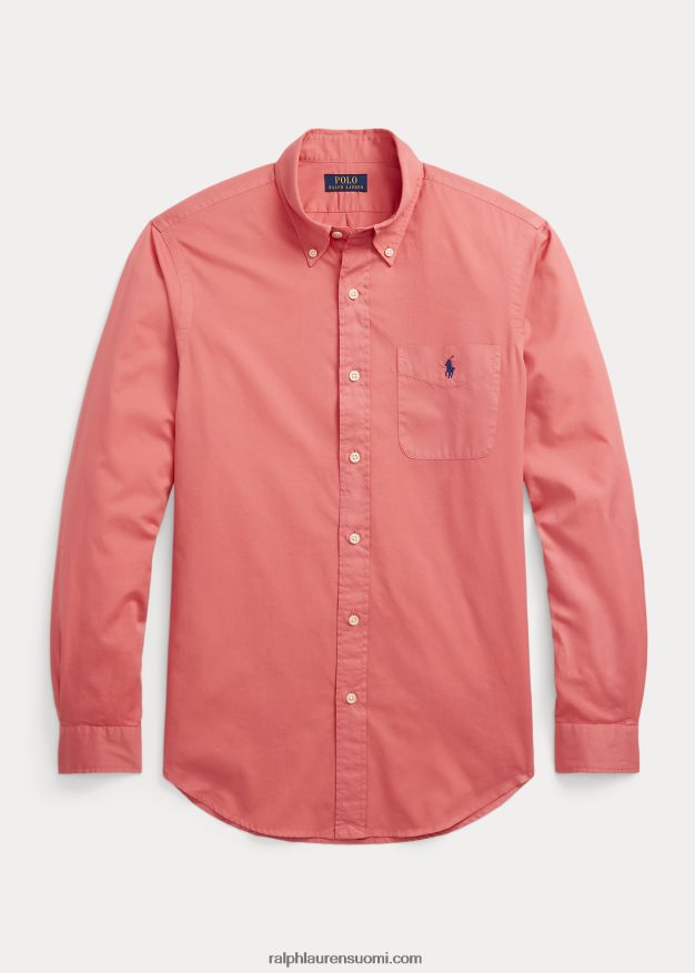 Ralph Lauren miehet klassinen istuvuus höyhenpainoinen twill-paita 0Z24ZR803 Aavikkoruusu