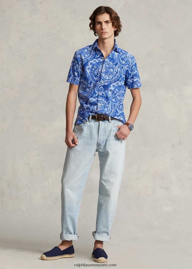 Ralph Lauren miehet klassinen istuvuus paisley oxford -paita 0Z24ZR621 jerry paisley