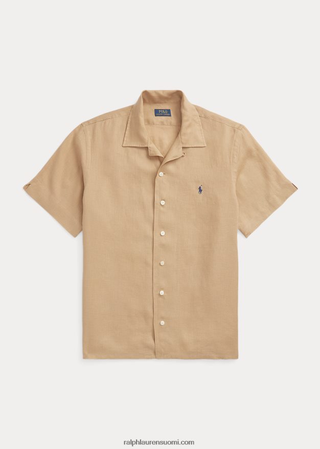 Ralph Lauren miehet klassinen istuvuus pellava camp-paita 0Z24ZR640 vintage khaki