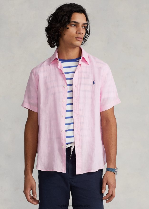 Ralph Lauren miehet klassinen istuvuus pellavapaita 0Z24ZR516 karmelin pinkki