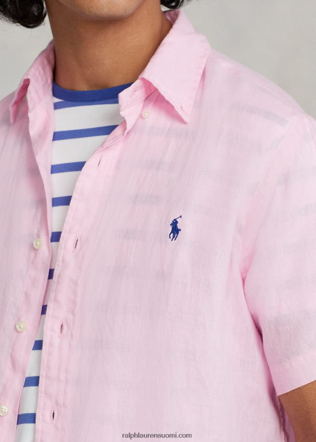 Ralph Lauren miehet klassinen istuvuus pellavapaita 0Z24ZR516 karmelin pinkki