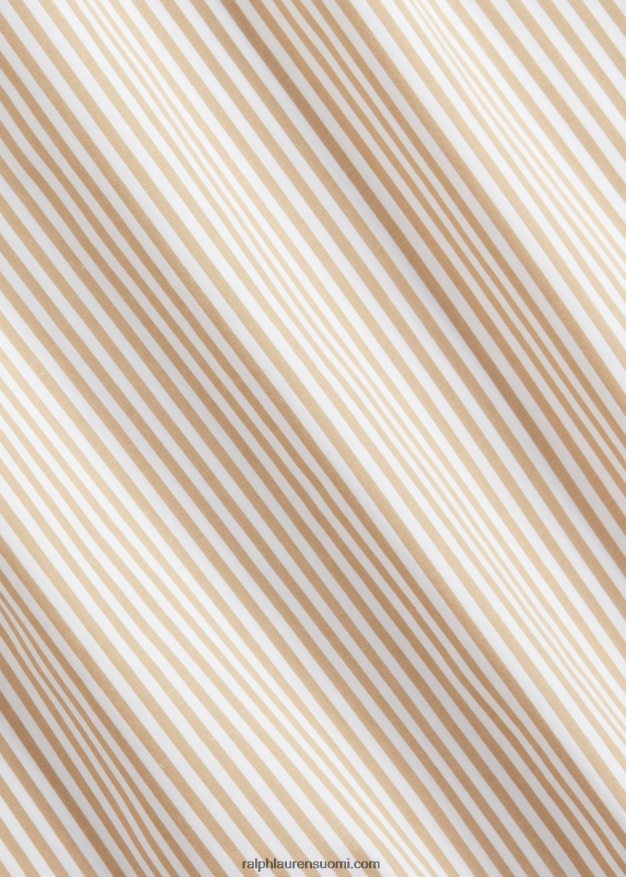 Ralph Lauren miehet klassinen istuvuus raidallinen joustava popliinipaita 0Z24ZR775 vintage khaki/valkoinen