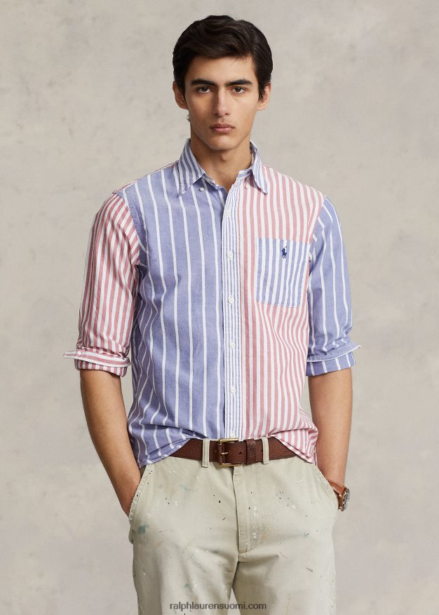 Ralph Lauren miehet klassinen istuvuus raidallinen oxford hauska paita 0Z24ZR929 hauska paita