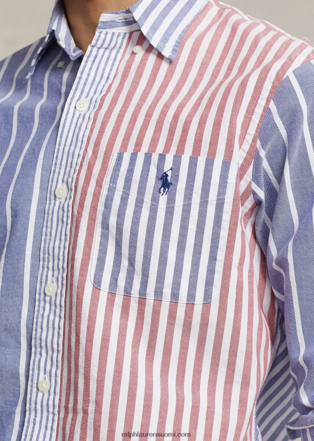 Ralph Lauren miehet klassinen istuvuus raidallinen oxford hauska paita 0Z24ZR929 hauska paita