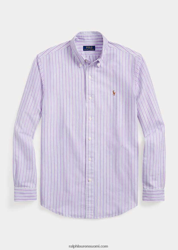 Ralph Lauren miehet klassinen istuvuus raidallinen oxford-paita 0Z24ZR8418 hampton violetti/laivasto multi
