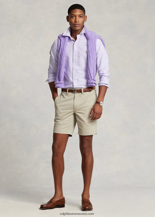 Ralph Lauren miehet klassinen istuvuus raidallinen oxford-paita 0Z24ZR8418 hampton violetti/laivasto multi