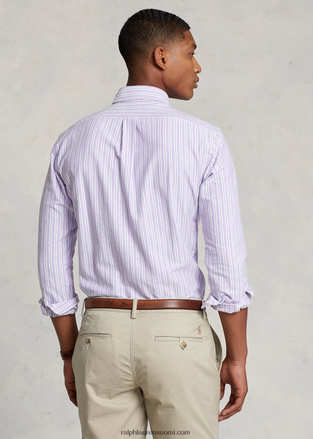 Ralph Lauren miehet klassinen istuvuus raidallinen oxford-paita 0Z24ZR8418 hampton violetti/laivasto multi