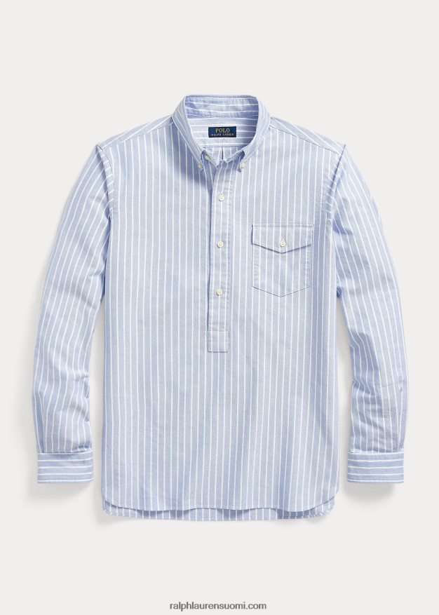Ralph Lauren miehet klassinen istuvuus raidallinen oxford popover paita 0Z24ZR930 sinivalkoinen