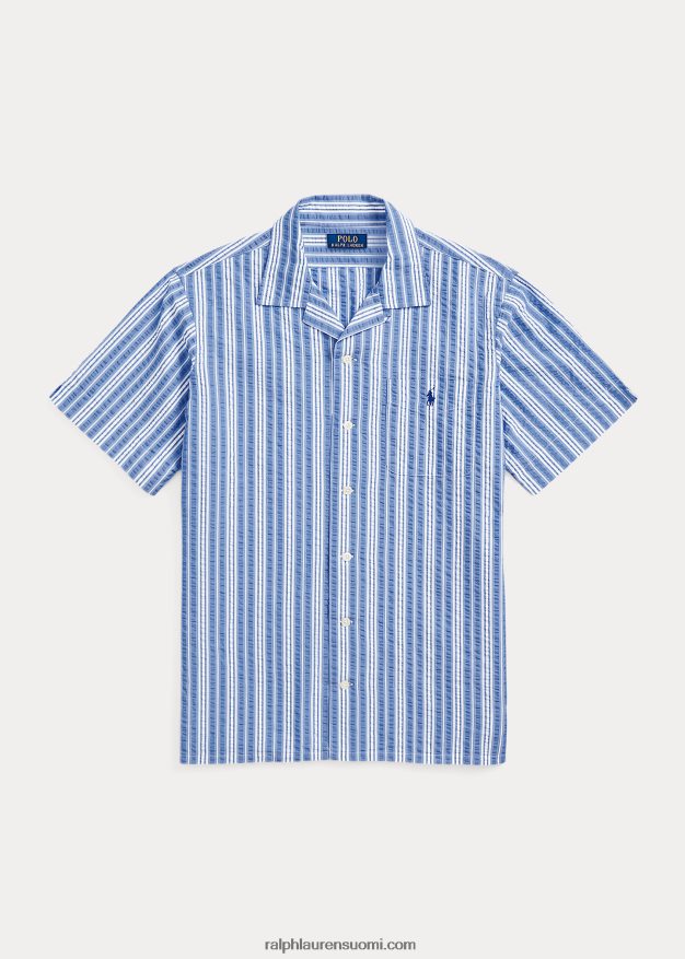 Ralph Lauren miehet klassinen istuvuus raidallinen seersucker-paita 0Z24ZR530 sinivalkoinen