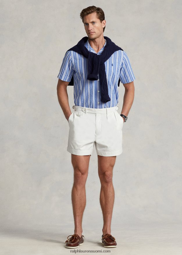 Ralph Lauren miehet klassinen istuvuus raidallinen seersucker-paita 0Z24ZR530 sinivalkoinen