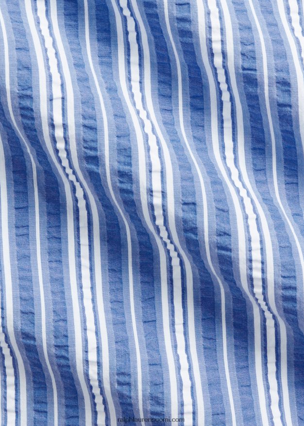 Ralph Lauren miehet klassinen istuvuus raidallinen seersucker-paita 0Z24ZR530 sinivalkoinen