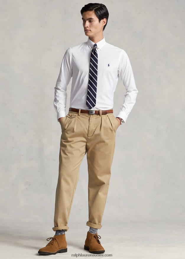 Ralph Lauren miehet klassinen istuvuus, suorituskykyinen twill-paita 0Z24ZR1299 valkoinen