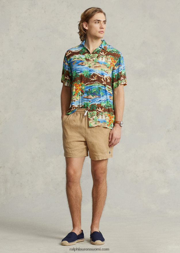 Ralph Lauren miehet klassinen istuvuus trooppisella printillä 0Z24ZR877 lentävien kalojen paratiisi