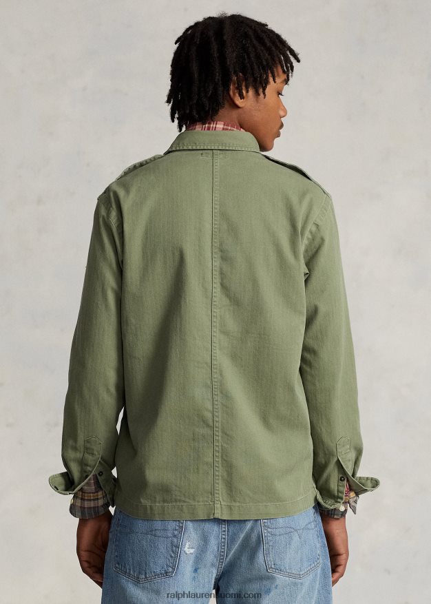 Ralph Lauren miehet klassinen kalanruotopaita 0Z24ZR639 oliivi kalanruoto