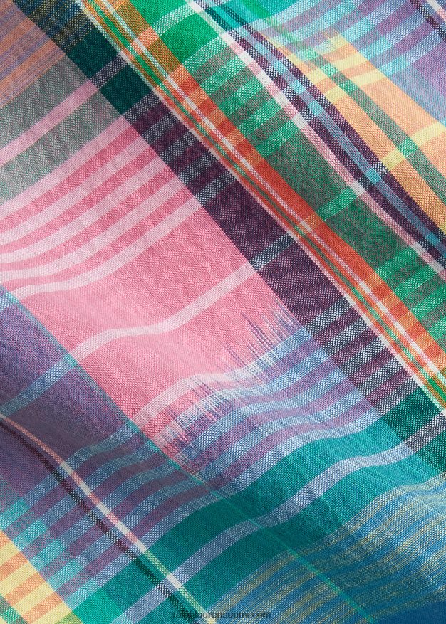 Ralph Lauren miehet klassinen madras-leiripaita 0Z24ZR1144 pinkki/kuninkaallinen multi