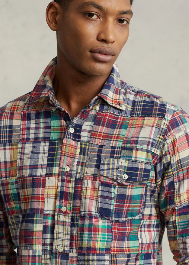 Ralph Lauren miehet klassinen madras tilkkutukkapaita 0Z24ZR8524 madrasin tilkkutäkki