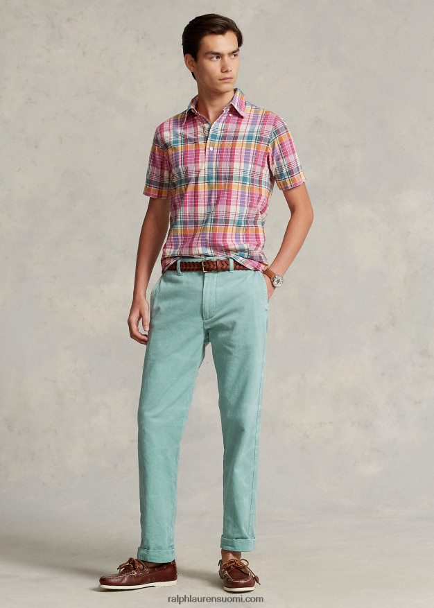 Ralph Lauren miehet klassinen madrasin popover-paita 0Z24ZR1020 pinkki/kermanvärinen multi