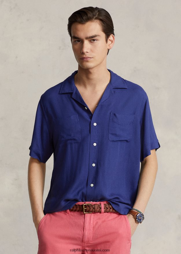 Ralph Lauren miehet klassinen malli printti gabardine camp paita 0Z24ZR862 purjekala