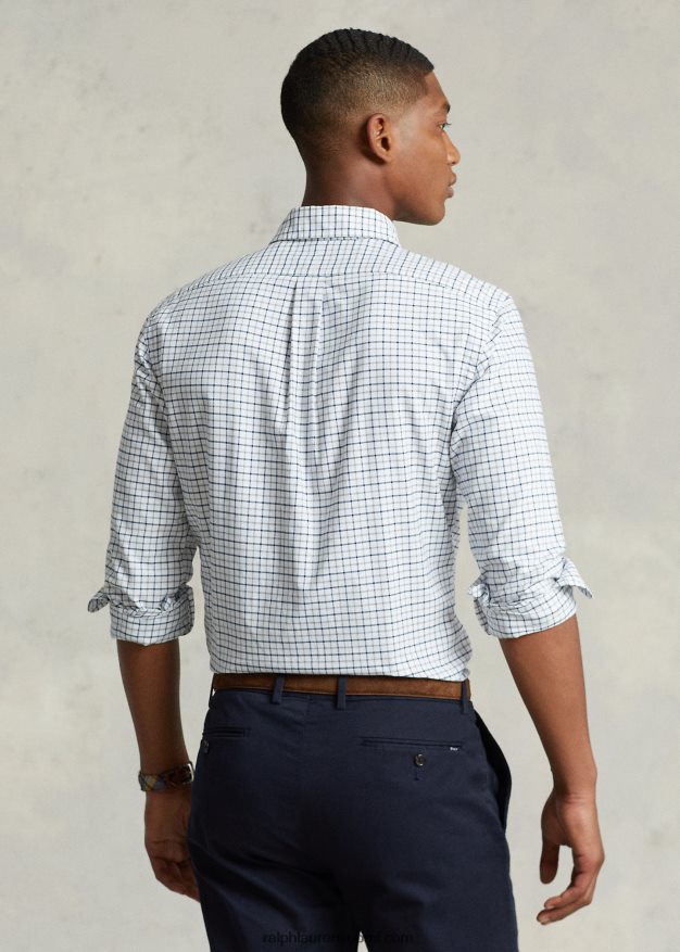 Ralph Lauren miehet klassinen malli tattersall oxford paita 0Z24ZR8423 harmaa kanerva/valkoinen