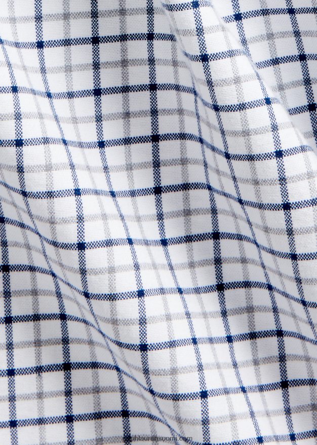 Ralph Lauren miehet klassinen malli tattersall oxford paita 0Z24ZR8423 harmaa kanerva/valkoinen