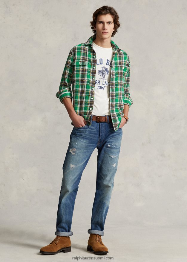 Ralph Lauren miehet klassinen ruudullinen flanellityöpaita 0Z24ZR8531 vihreä multi
