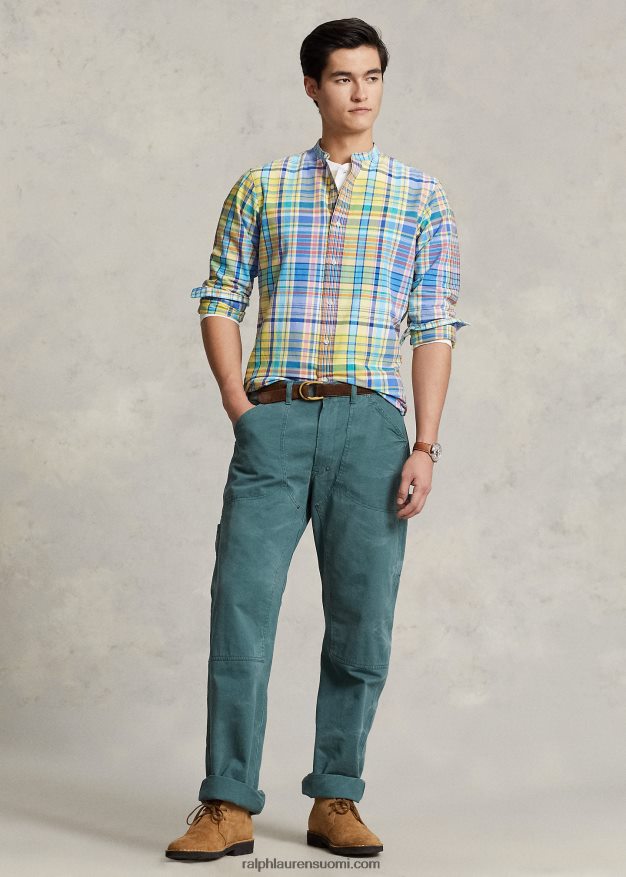 Ralph Lauren miehet klassinen ruudullinen oxford-paita 0Z24ZR970 keltainen/turkoosi