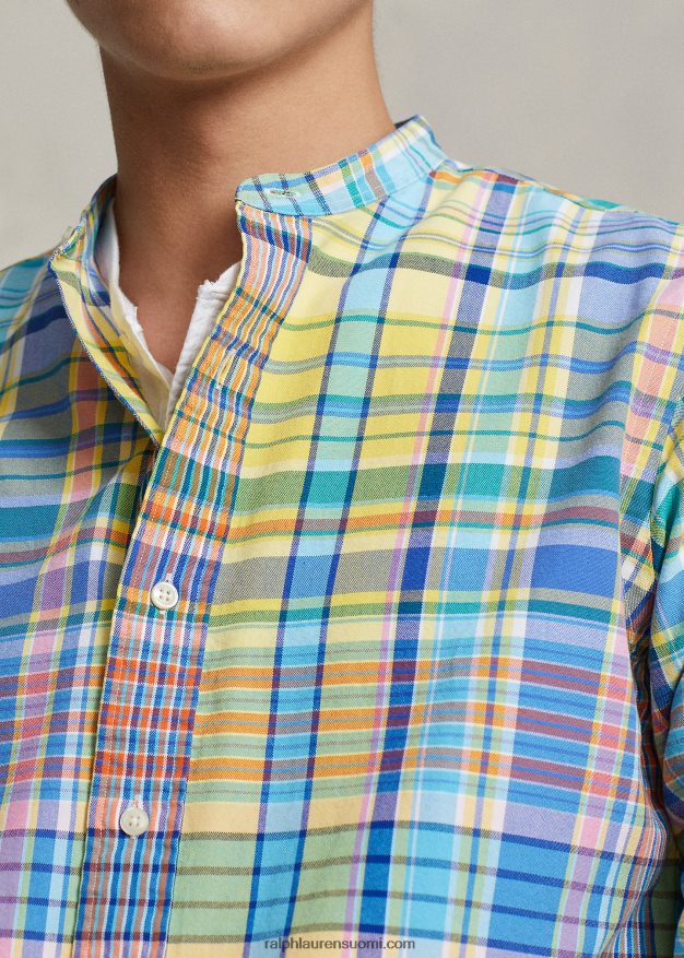 Ralph Lauren miehet klassinen ruudullinen oxford-paita 0Z24ZR970 keltainen/turkoosi