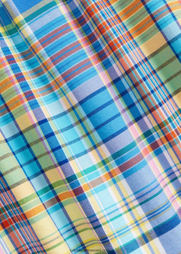 Ralph Lauren miehet klassinen ruudullinen oxford-paita 0Z24ZR970 keltainen/turkoosi