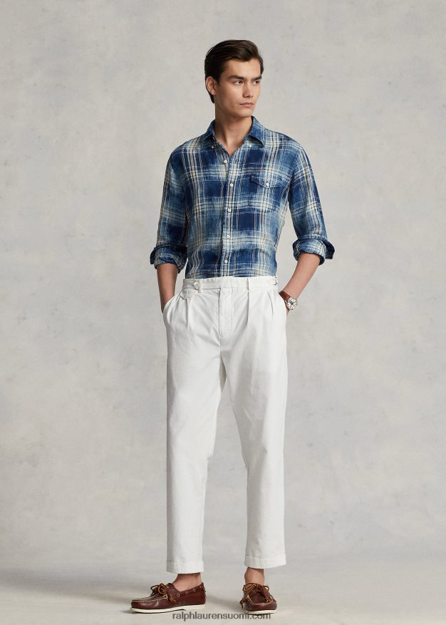 Ralph Lauren miehet klassinen ruudullinen pellavapaita 0Z24ZR1148 indigo valkoinen multi