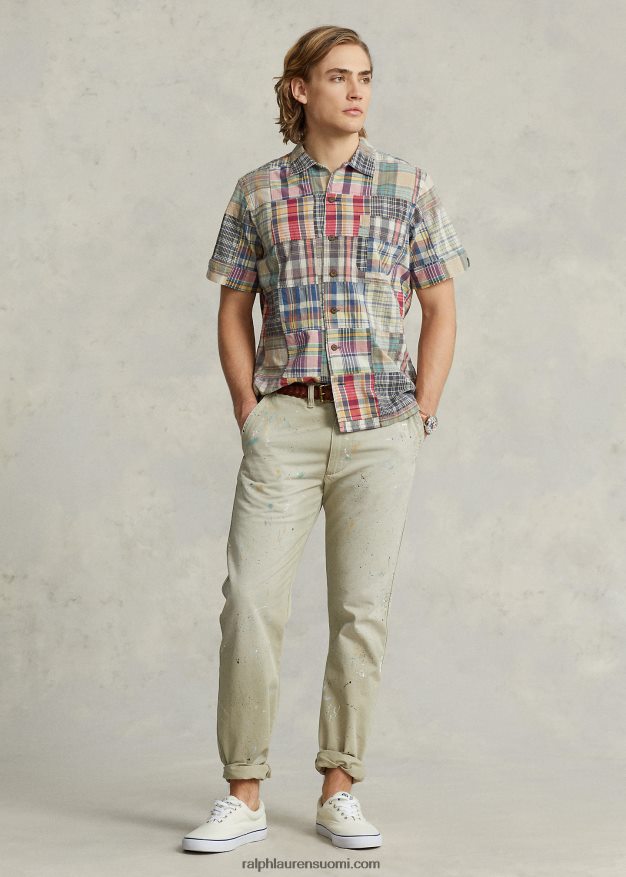 Ralph Lauren miehet klassinen tilkkutukka madras camp-paita 0Z24ZR1070 Key Westin tilkkutäkki