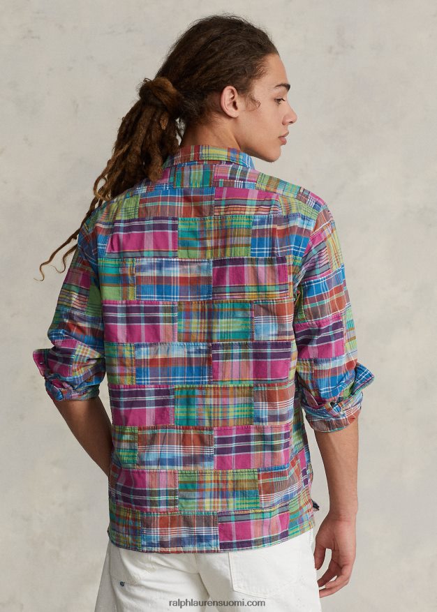 Ralph Lauren miehet klassinen tilkkutukka madras camp-paita 0Z24ZR779 ikat madras tilkkutäkki