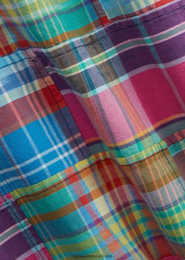 Ralph Lauren miehet klassinen tilkkutukka madras camp-paita 0Z24ZR779 ikat madras tilkkutäkki